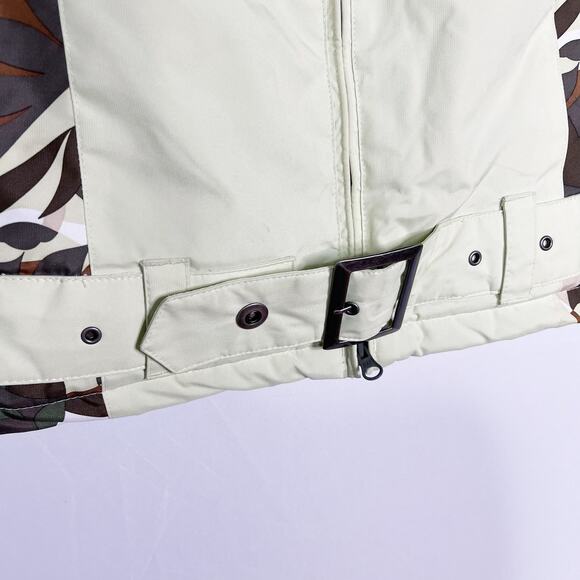 e408 Womens Medium M Pale Green Vixen Ski Jacket Snowboarding Floral Camo Print - Picture 14 of 16